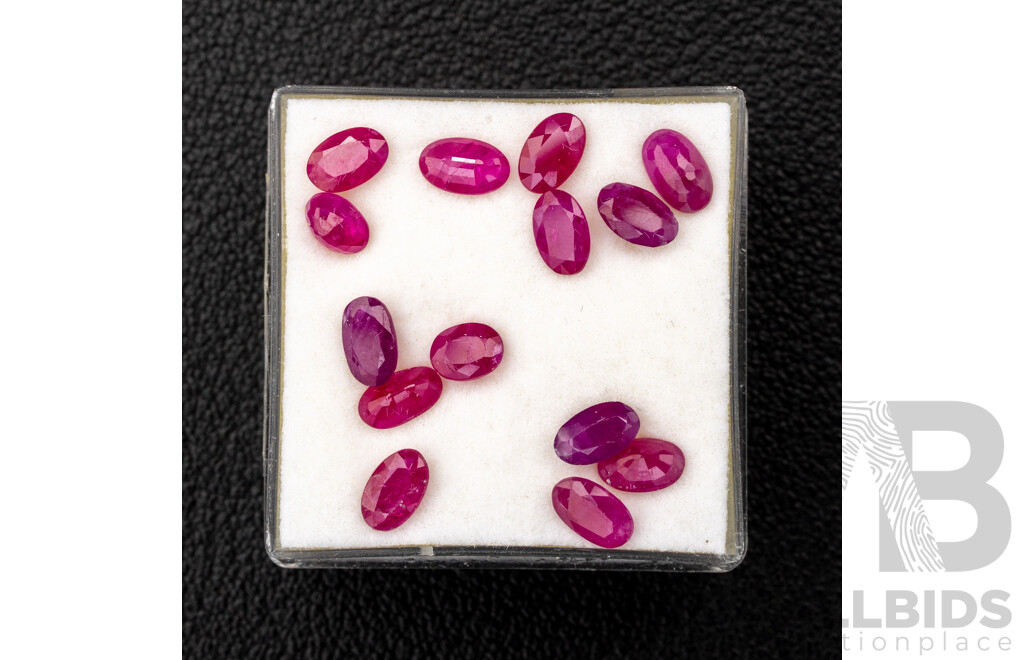 Rubies (14) Natural Untreated Oval Cut Gemstones, 3.85ct