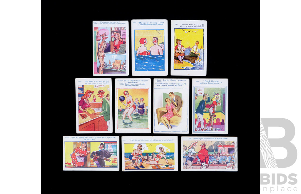 Collection Ten Vintage Risque Postcards - Lot 1582631 | ALLBIDS