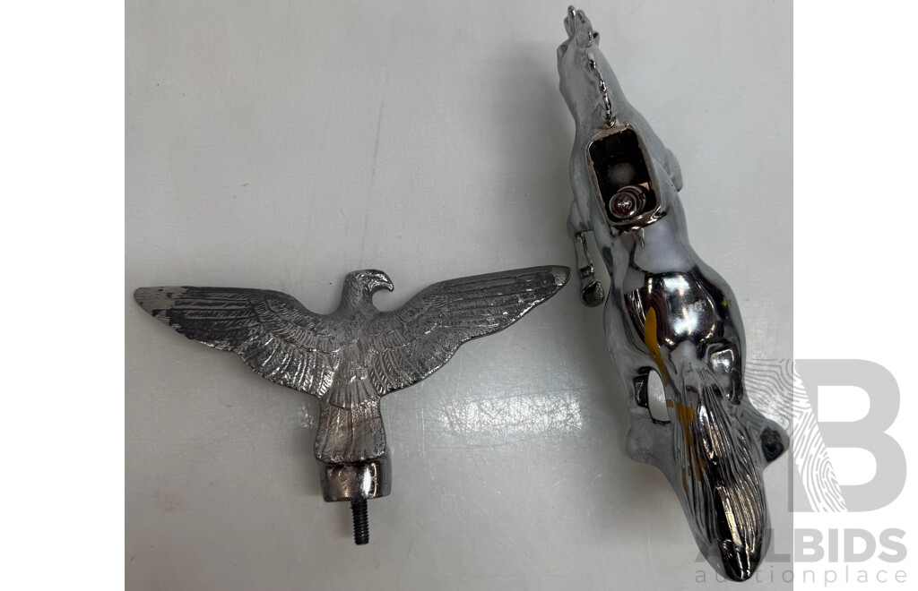 Vintage Car Eagle and Stallion Bonnet Hood Mascot Ornaments
