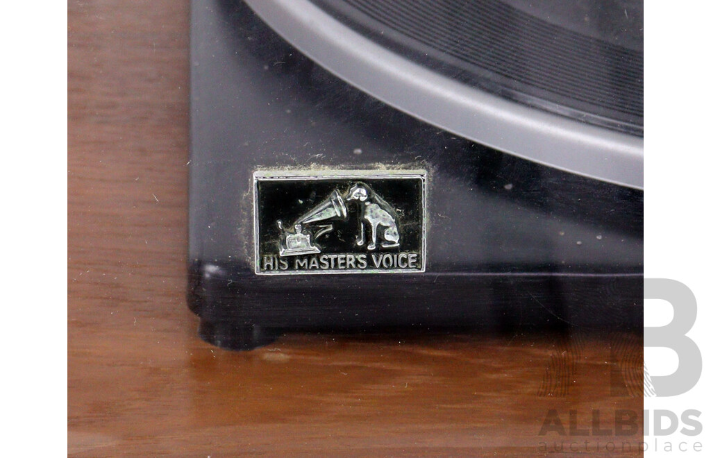 Retro HMV Stereo Amplifier Turntable 8plus8 with Pair HMV Speakers