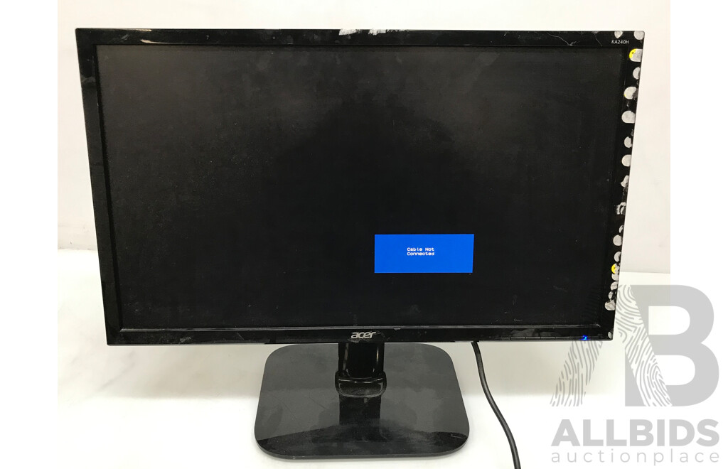 Acer, Dahua, and Blaupunkt Monitors with Universal Tablet Holders - Lot of 5