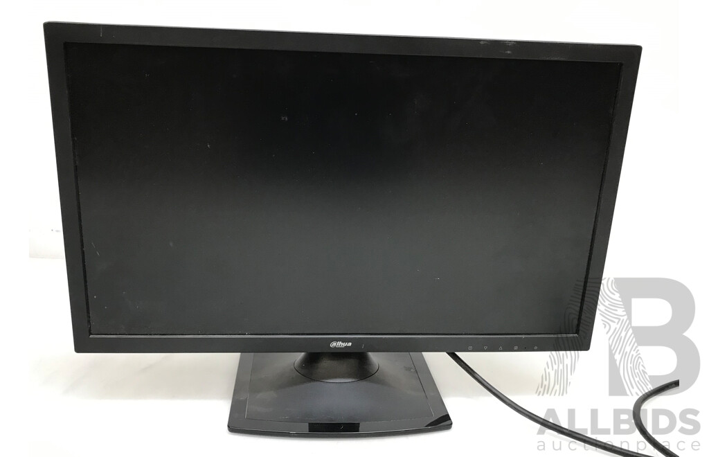 Acer, Dahua, and Blaupunkt Monitors with Universal Tablet Holders - Lot of 5