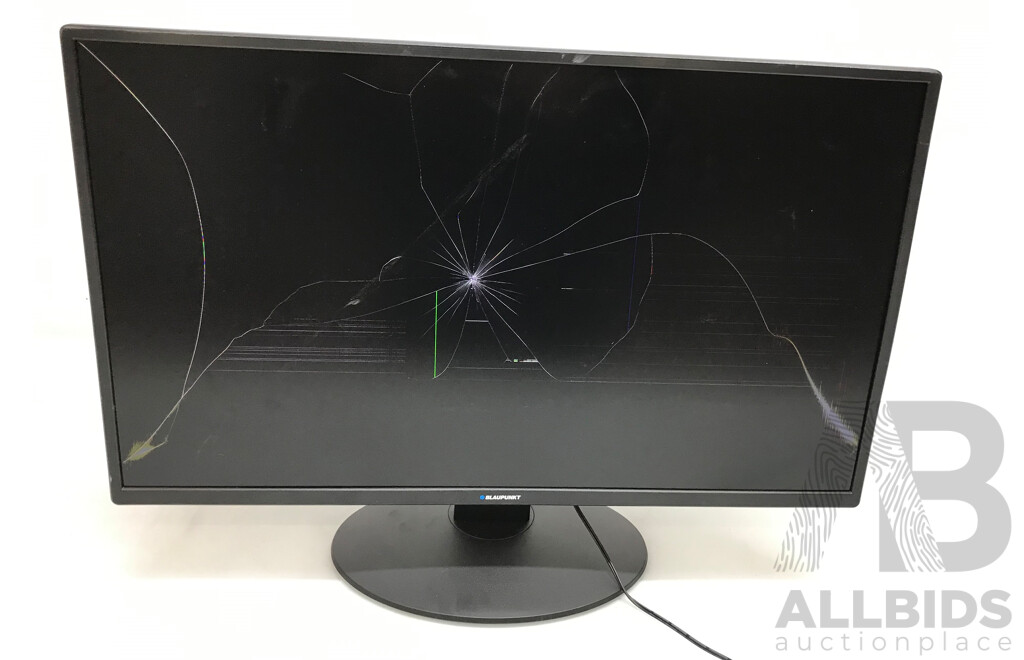 Acer, Dahua, and Blaupunkt Monitors with Universal Tablet Holders - Lot of 5