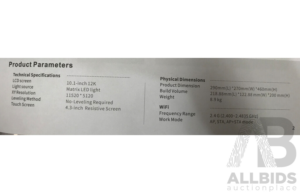 Anycubic Photon Mono-M5s Pro Resin 3D Printer - Brand New