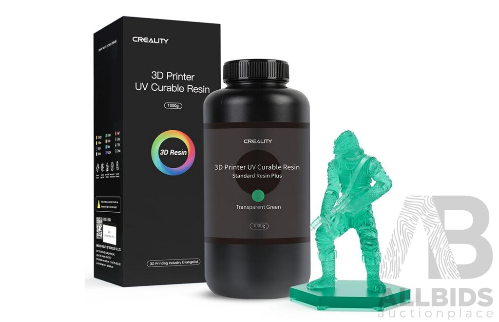 Creality 3D Printer UV Curable Standard Resin (Transparent Green) - Lot of 4