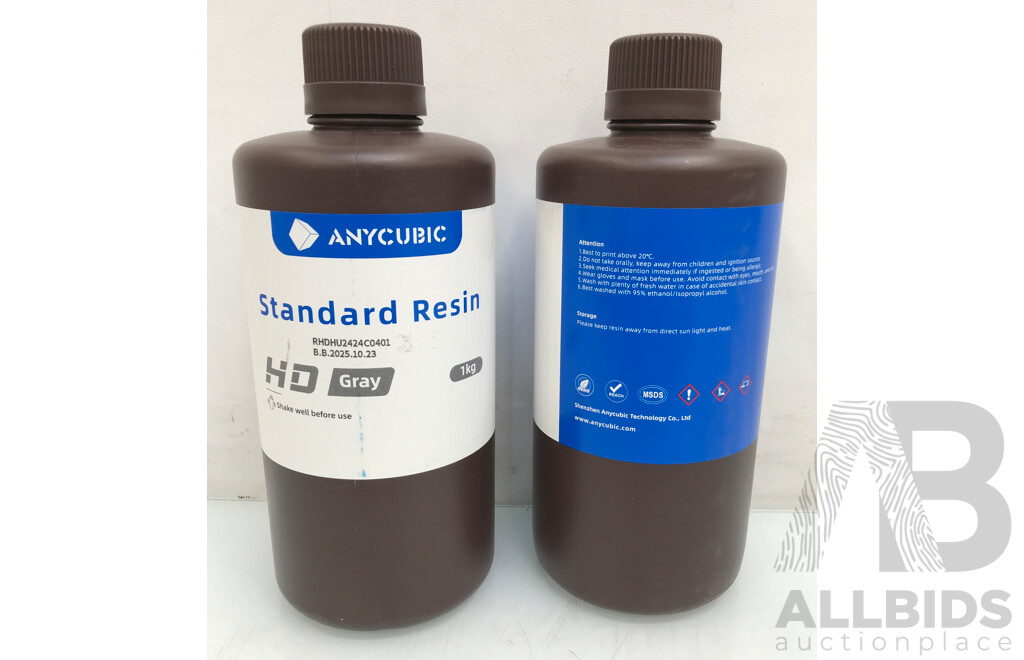 Anycubic Standard Resin 1kg (Gray) - Lot of 6
