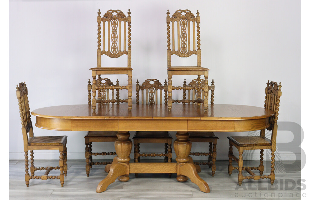 Oak Eight Piece Dining Suite