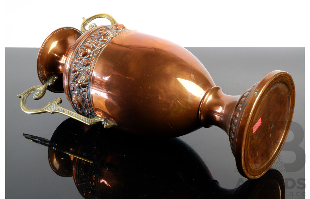 Vintage Large Copper Twin Handled Urn
