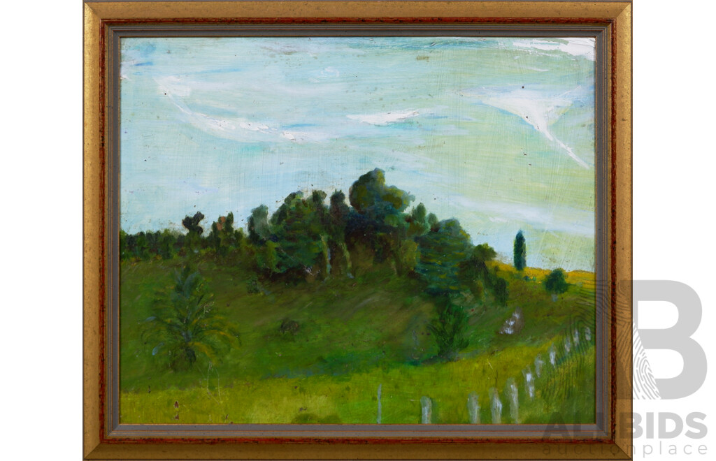 James Scott-Findlay, (Australian, 20th Century), Medway Rivulet, Near Sutton Forest, NSW (1968), Oil on Board, 41.5 x 49.5 cm (frame)