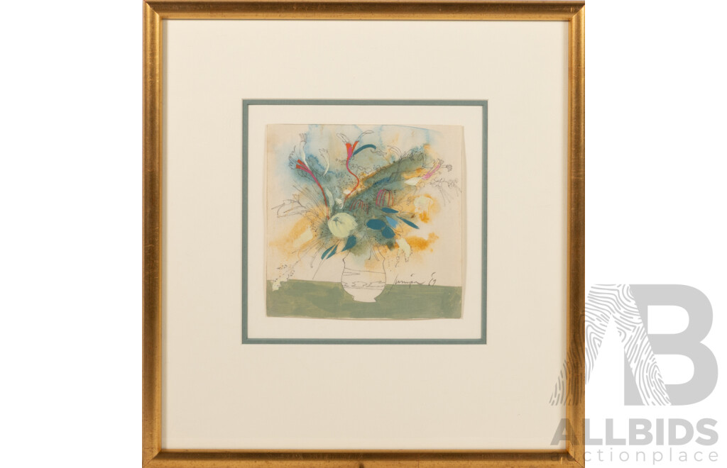 Robert Litchfield (Bob) Juniper AM, (20th Century, Australian - British, 1929-2012), Still Life - Australian Flora Bouquet (1969), Pencil, Oil and Watercolour on Card, 34 x 36 cm (frame)