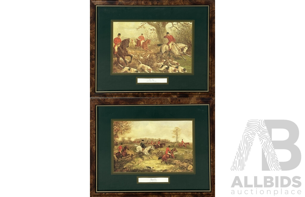 H. Alken (British, 1784-1851), Breaking Cover & E.B. Herberte, (British, 1857-1893), Gone Away, Pair of Antiquarian Fox Hunting Prints of Originals, 32 x 40 cm (frames) (2)
