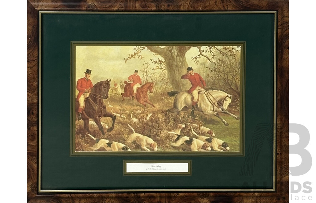 H. Alken (British, 1784-1851), Breaking Cover & E.B. Herberte, (British, 1857-1893), Gone Away, Pair of Antiquarian Fox Hunting Prints of Originals, 32 x 40 cm (frames) (2)
