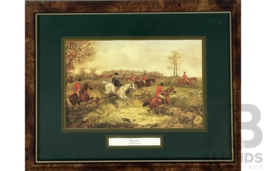 H. Alken (British, 1784-1851), Breaking Cover & E.B. Herberte, (British, 1857-1893), Gone Away, Pair of Antiquarian Fox Hunting Prints of Originals, 32 x 40 cm (frames) (2)