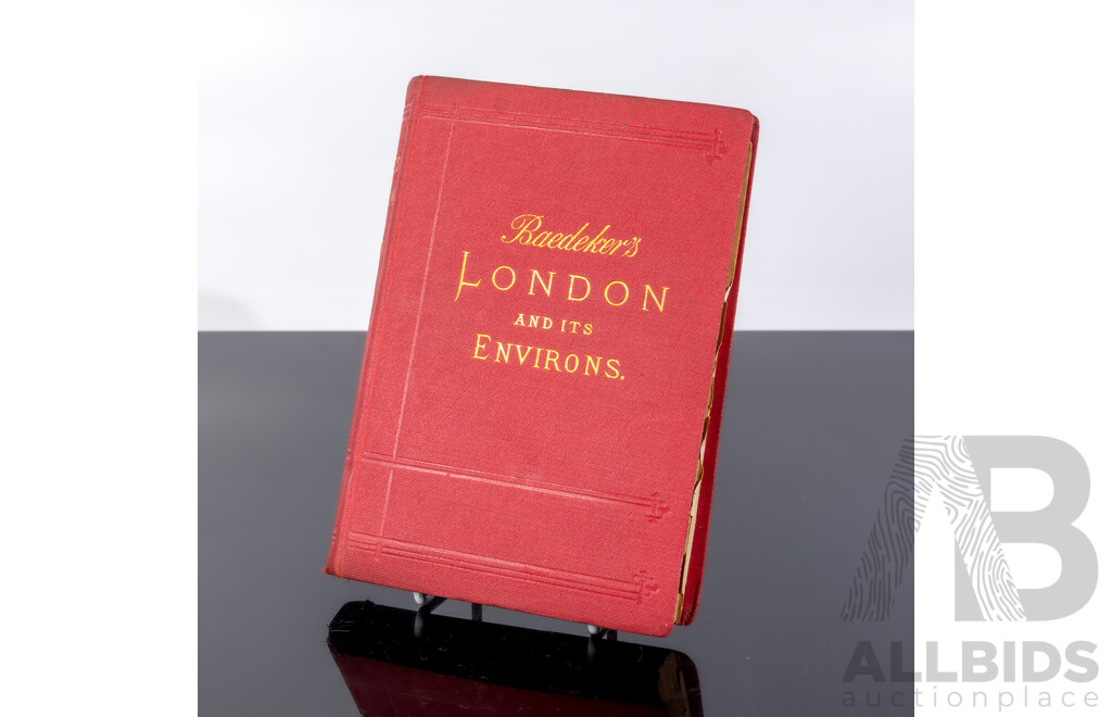Baedeker's London and Its Environs, Karl Baedeker Publisher, 1900, Hardcover