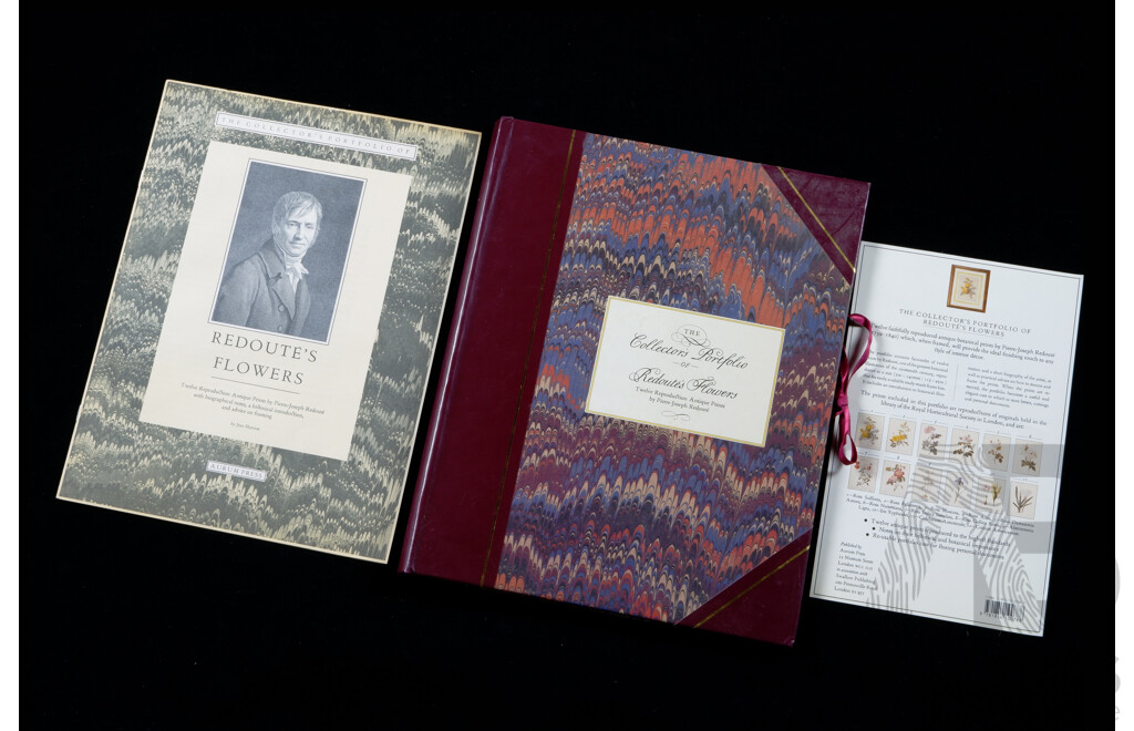 Pierre-Joseph Redouté (Dutch-French, 1759-1840), Collector's Portfolio of Redoute's Flowers, Twelve Quality Reproduction Prints of Antique Originals in Reusable Storage Portfolio, 30 x 24 cm