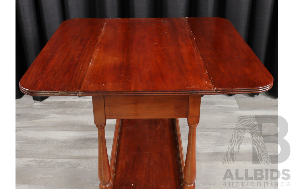 Mahogany Two Tier Table with Drop Sides