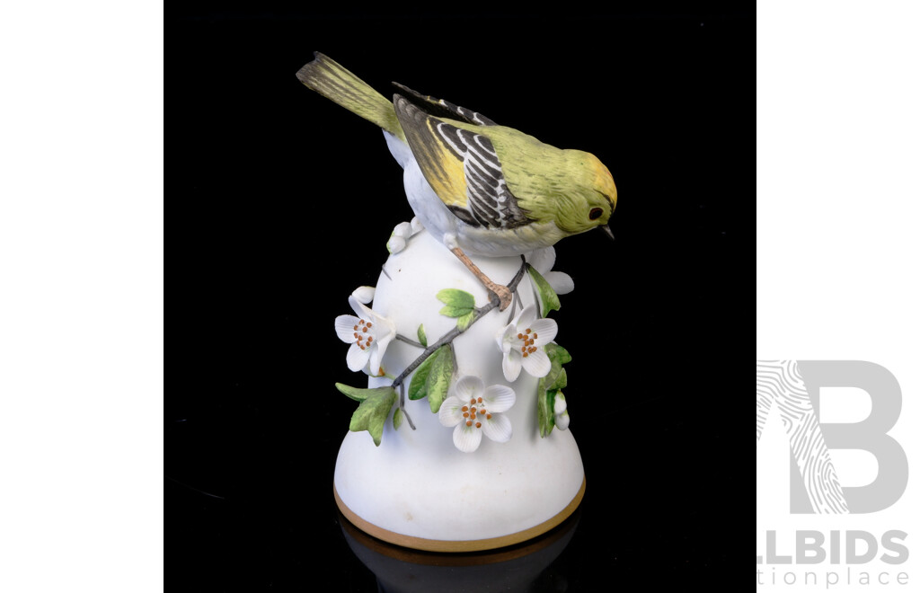 Limited Edition, The Goldcrest Bell, Porcelain Hand Painted and Decorated with 22CT Gold Rim by Peter Barrett for Franklin Mint