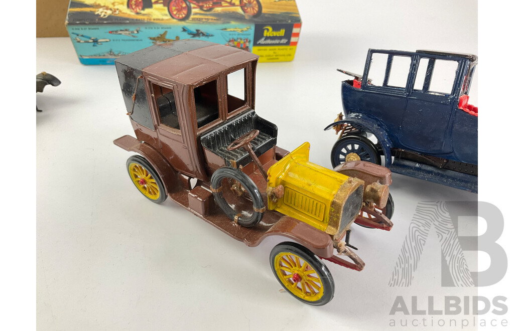 Vintage Revell Model Vintage Model Cars Including 1912 Packard, 1911 Rolls Royce, Including Enamel Paints