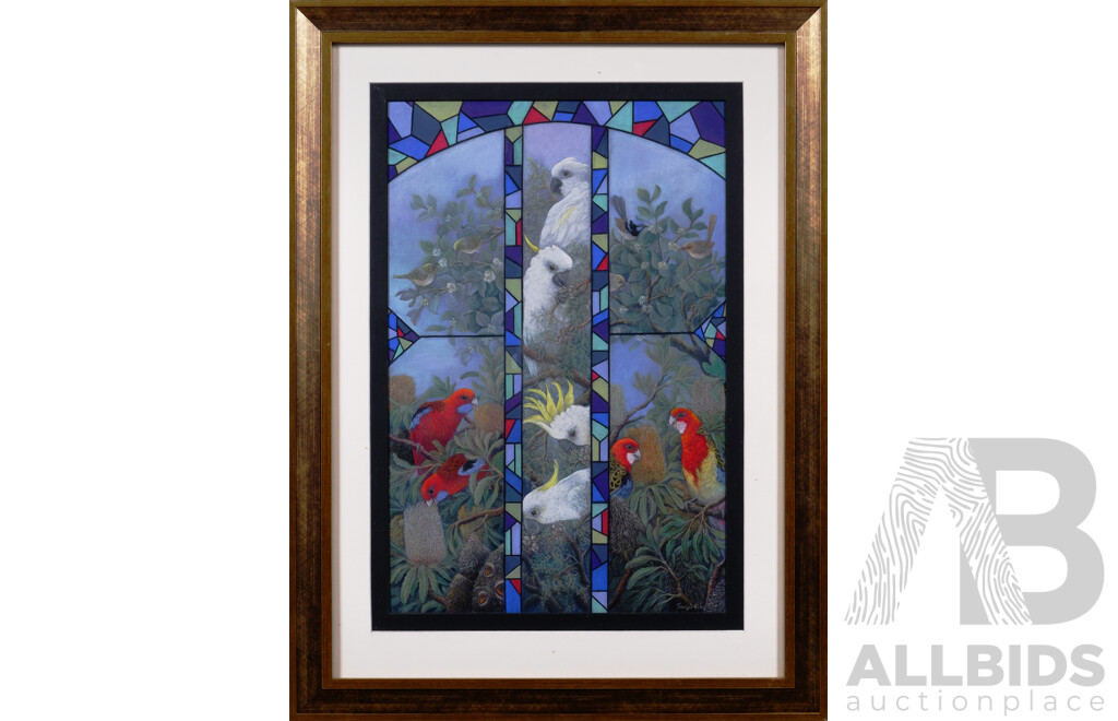 Jacqui King, (20th Century, Australian), Glimpses From the Window, Pastel, 84 x 62 cm (frame)