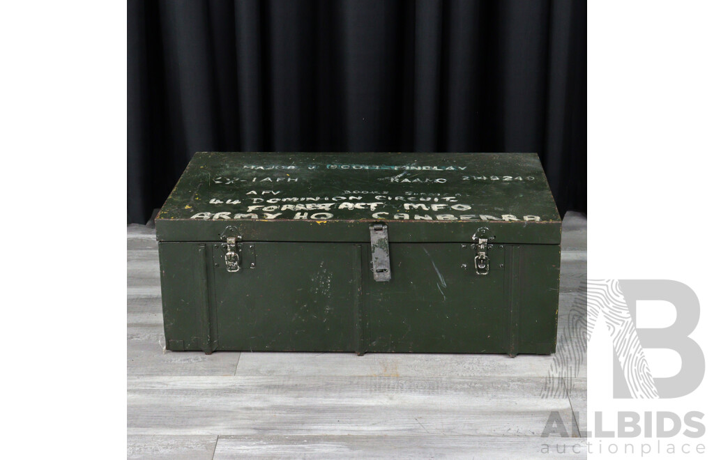 Vintage Metal Military Trunk