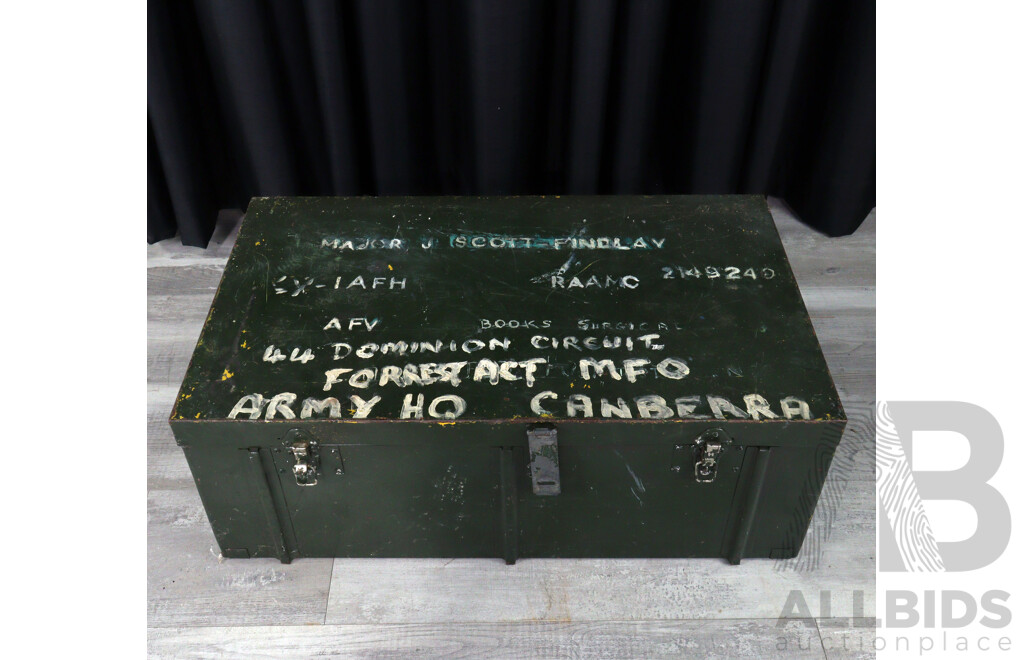 Vintage Metal Military Trunk