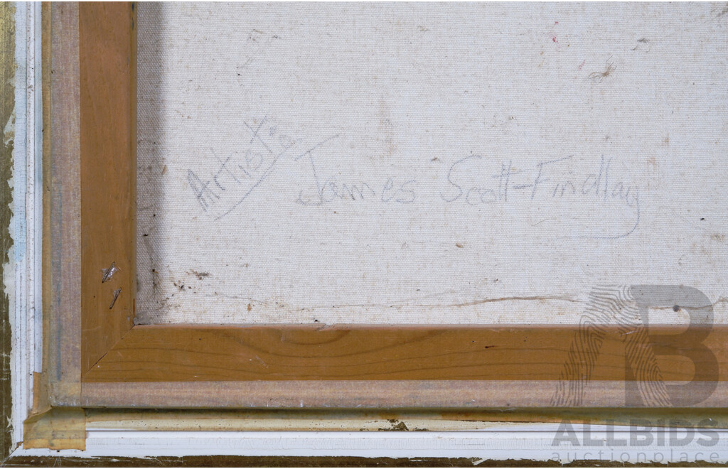 James Scott-Findlay, (Australian, 20th Century), Still Waters, Vintage Oil on Canvas Cloth, 47 x 57 cm (frame)