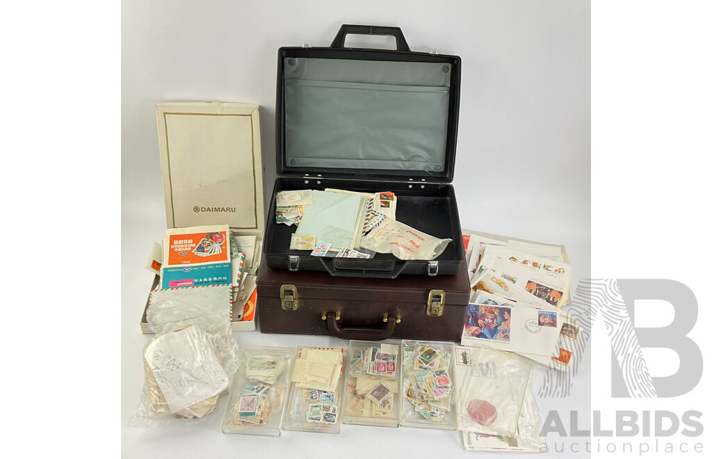 Collection of International Stamps and Covers Including Fist Day Covers, Australian 1980's, Hong Kong, Canada, Macau, Stamps, Germany, China Portugal, Timor, Brunei, USA Singapore and More
