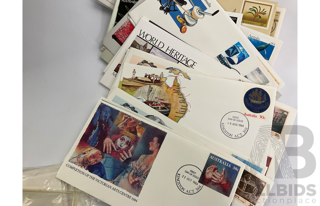 Collection of International Stamps and Covers Including Fist Day Covers, Australian 1980's, Hong Kong, Canada, Macau, Stamps, Germany, China Portugal, Timor, Brunei, USA Singapore and More
