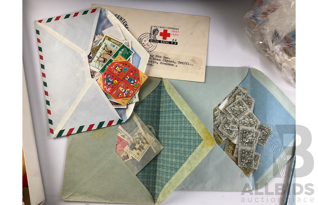 Collection of International Stamps and Covers Including Fist Day Covers, Australian 1980's, Hong Kong, Canada, Macau, Stamps, Germany, China Portugal, Timor, Brunei, USA Singapore and More
