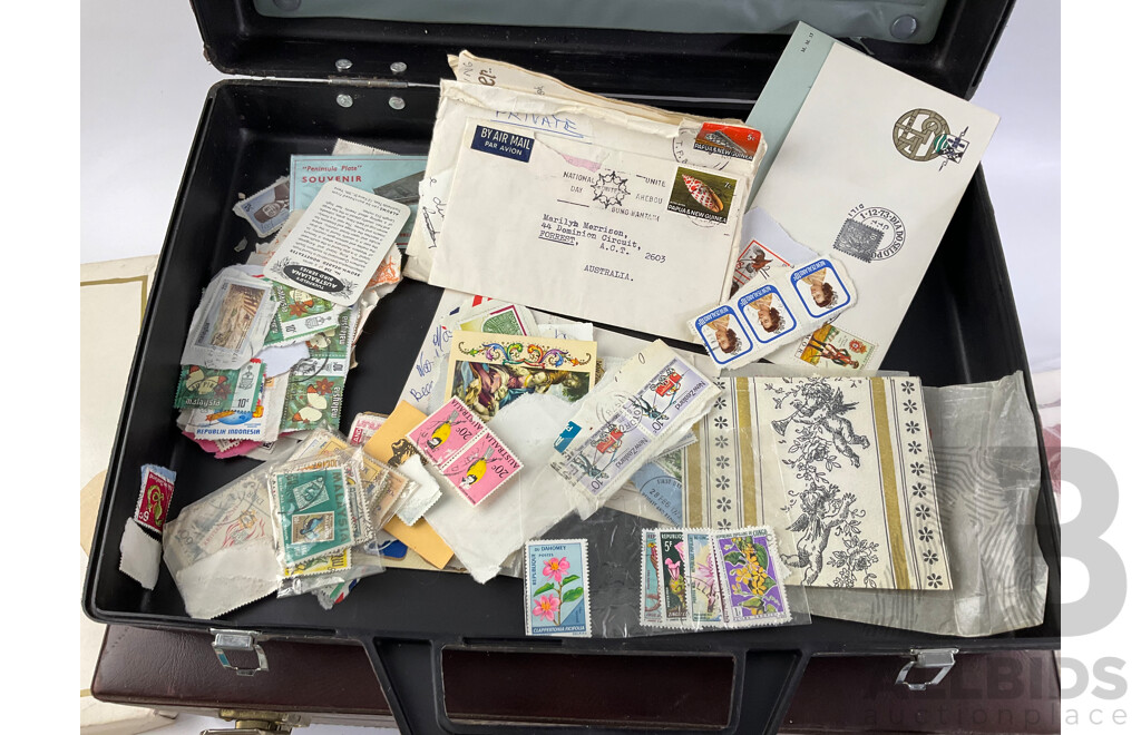 Collection of International Stamps and Covers Including Fist Day Covers, Australian 1980's, Hong Kong, Canada, Macau, Stamps, Germany, China Portugal, Timor, Brunei, USA Singapore and More