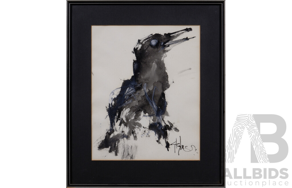 G.Glass, (20th Century), Magpie, Watercolour, 39 x 33 cm (frame)