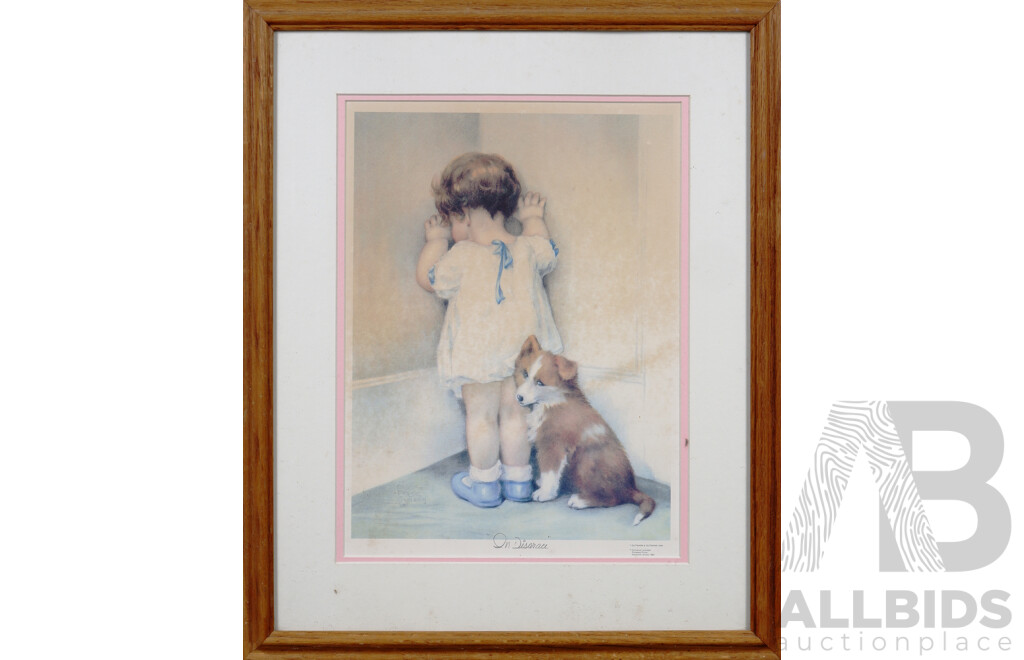 Bessie Pease Gutmann, (American, 1876-1960), Oh Disgrace, Vintage Reproduction Print of Original Work From 1939, 55 x 45 cm (frame)