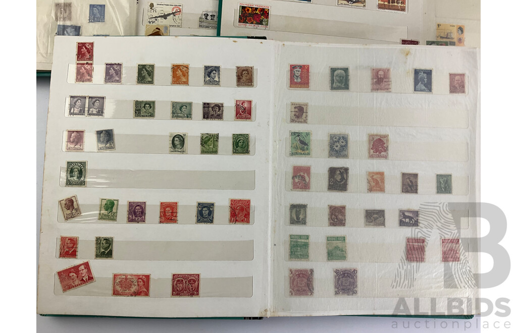 Three Albums of Cancelled International Stamps Including Australian Predecimal, Vietnam, Russia, Qatar, UAE, France, Thailand, New Zealand, Germany, PNG, Rwanda and More