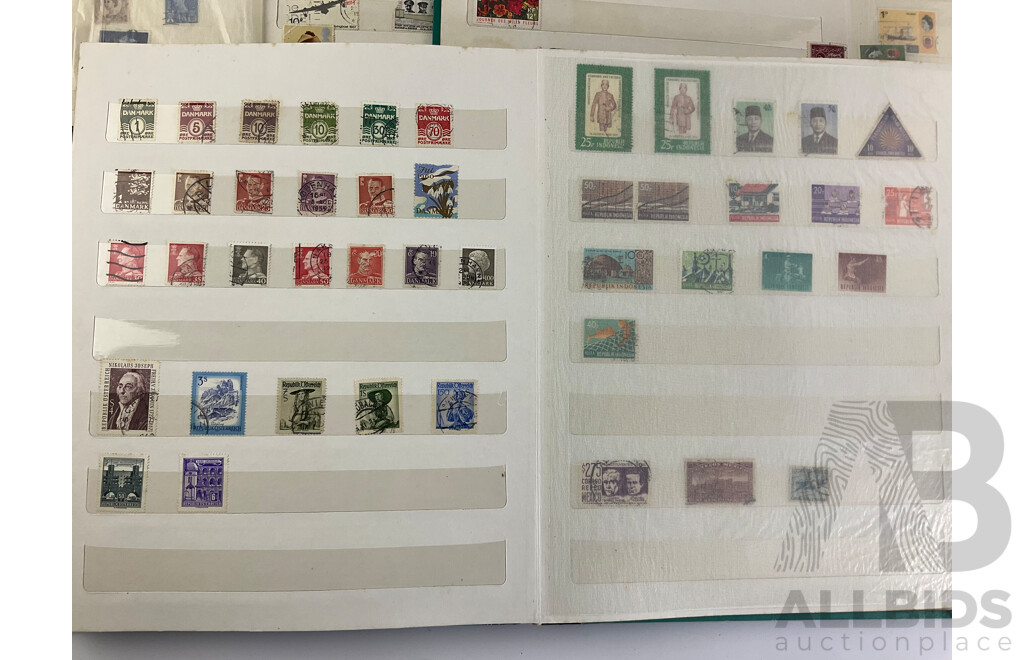 Three Albums of Cancelled International Stamps Including Australian Predecimal, Vietnam, Russia, Qatar, UAE, France, Thailand, New Zealand, Germany, PNG, Rwanda and More