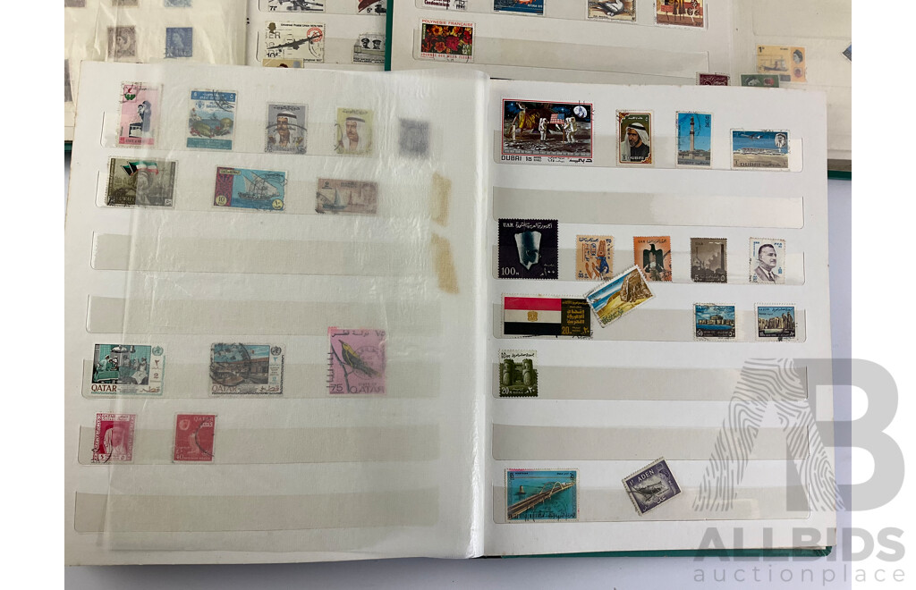 Three Albums of Cancelled International Stamps Including Australian Predecimal, Vietnam, Russia, Qatar, UAE, France, Thailand, New Zealand, Germany, PNG, Rwanda and More