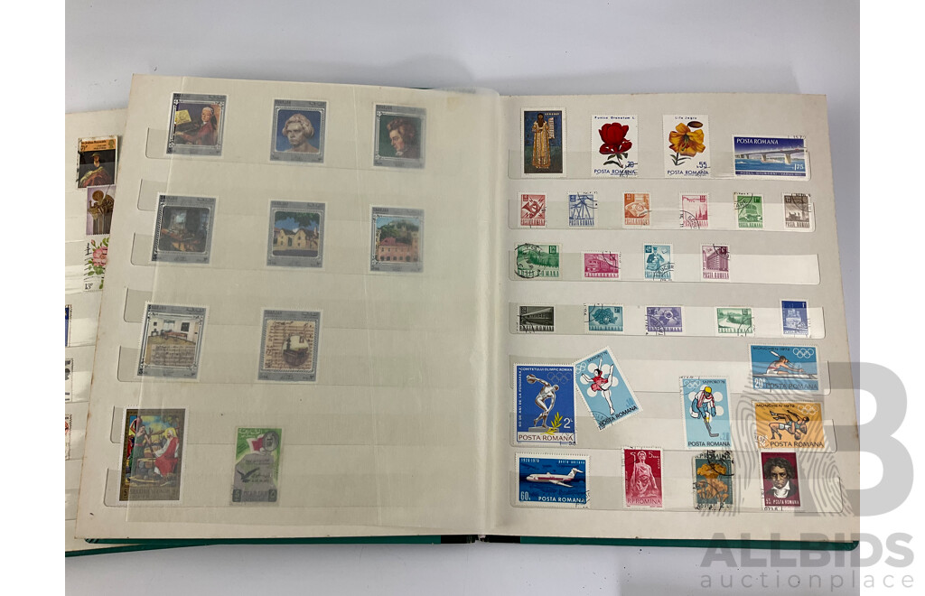 Three Albums of Cancelled International Stamps Including Australian Predecimal, Vietnam, Russia, Qatar, UAE, France, Thailand, New Zealand, Germany, PNG, Rwanda and More