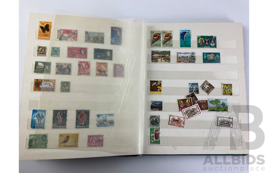 Three Albums of Cancelled International Stamps Including Australian Predecimal, Vietnam, Russia, Qatar, UAE, France, Thailand, New Zealand, Germany, PNG, Rwanda and More