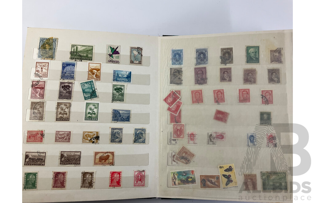 Three Albums of Cancelled International Stamps Including Australian Predecimal, Vietnam, Russia, Qatar, UAE, France, Thailand, New Zealand, Germany, PNG, Rwanda and More