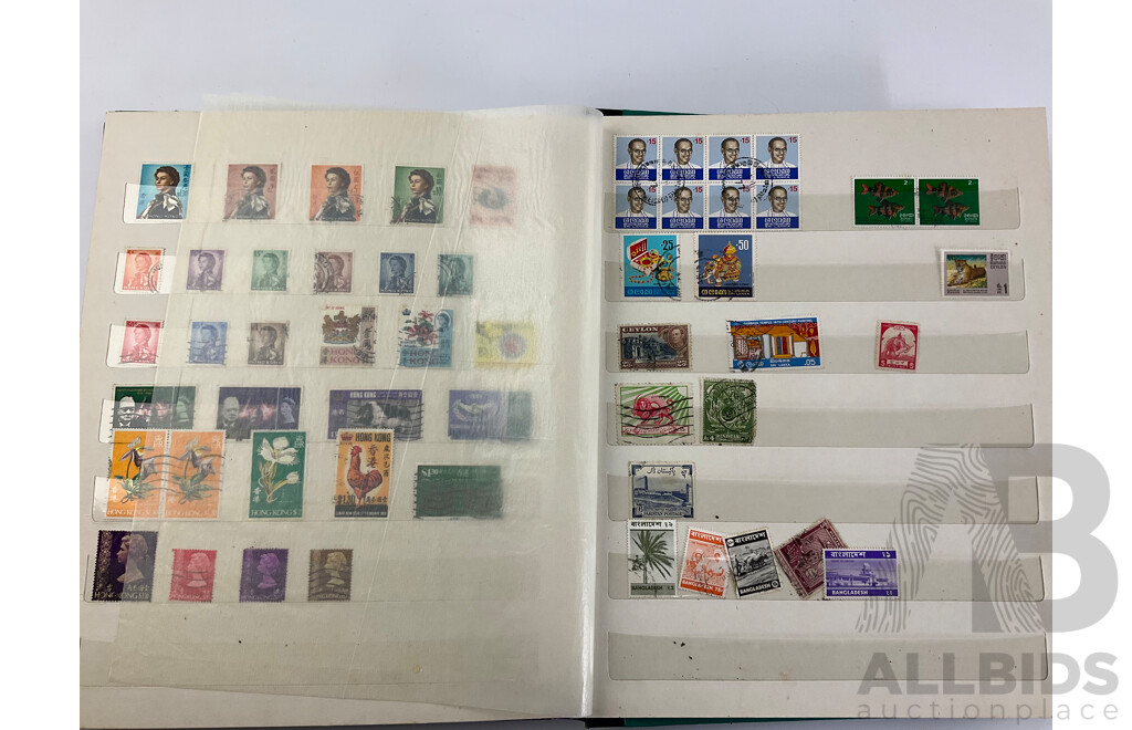 Three Albums of Cancelled International Stamps Including Australian Predecimal, Vietnam, Russia, Qatar, UAE, France, Thailand, New Zealand, Germany, PNG, Rwanda and More