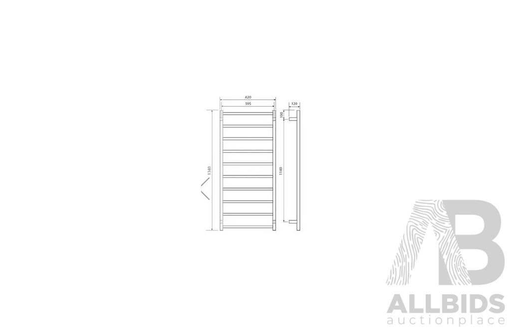 Forme Manhattan Series Round 10 Bar Heated Towel Rail - 1340mm - Brand New - RRP $1270.00