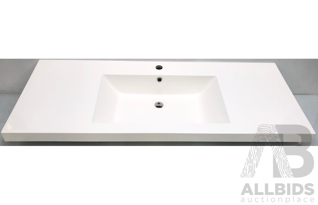 Forme Blade 1200mm Wall Hung Vanity(Dark Chocolate) with Polymarble Vanity Top Basin(White) - Brand New - ORP $1300.00