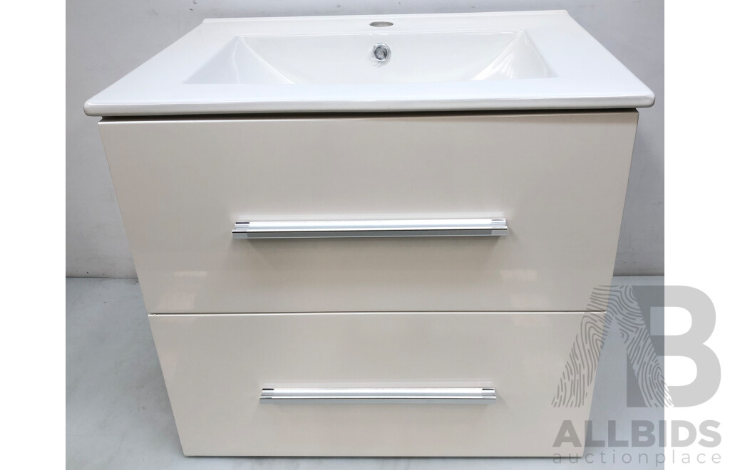 Forme Blade 600mm Wall Hung Vanity(White) with Gateway Vanity Top Basin(White) - Brand New - ORP $580.00