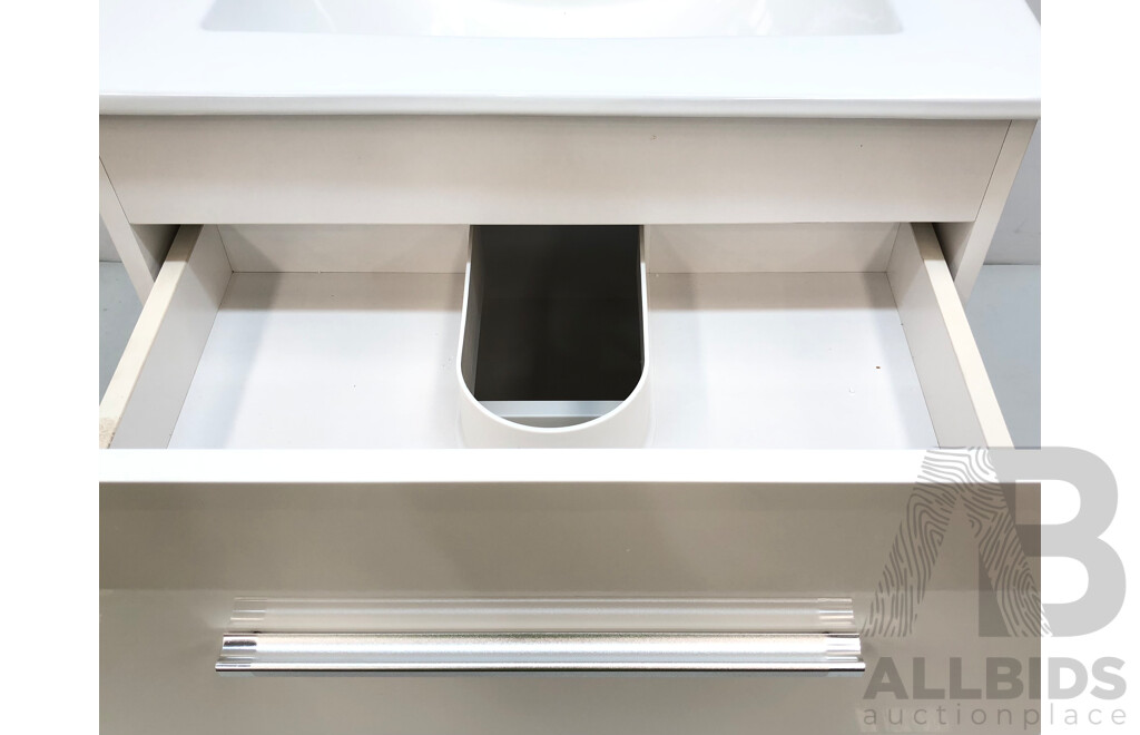 Forme Blade 600mm Wall Hung Vanity(White) with Gateway Vanity Top Basin(White) - Brand New - ORP $580.00