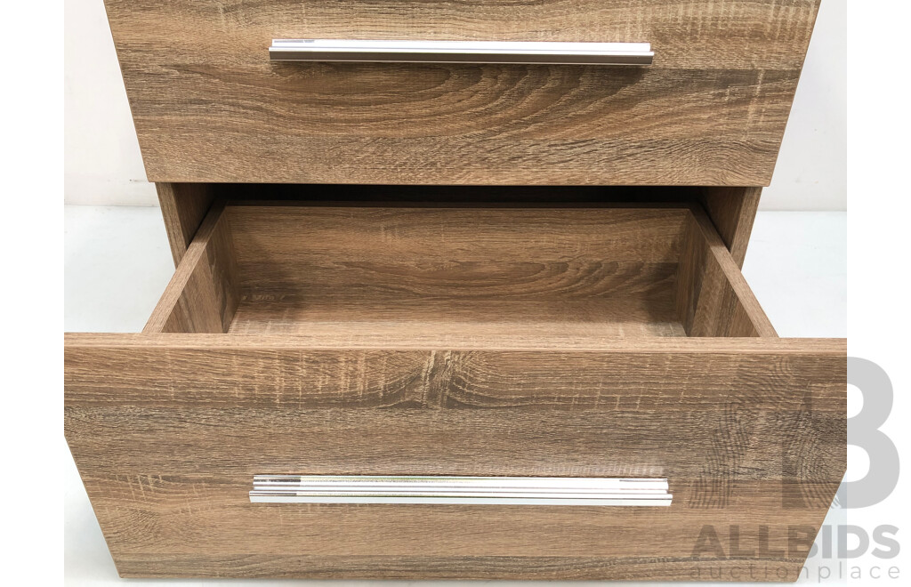 Forme Blade 600mm Wall Hung Vanity(Walnut) with Gateway Vanity Top Basin(White) - Brand New - ORP $580.00