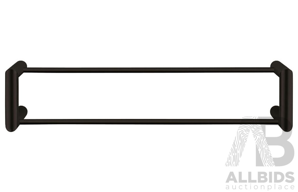 Forme 600mm Black Satin Double Towel Rail(Round) - Lot of Three - Brand New - RRP $900.00