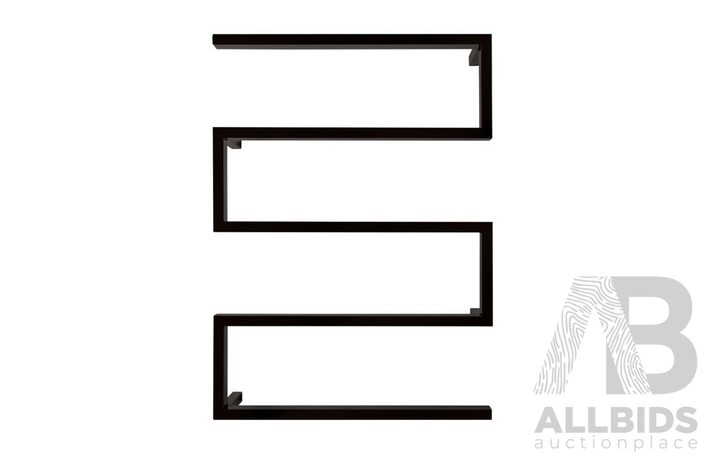 Forme Snake Black Satin Five Bar Heated Towel Rail(Square) - 895mm - Brand New - ORP $699.00
