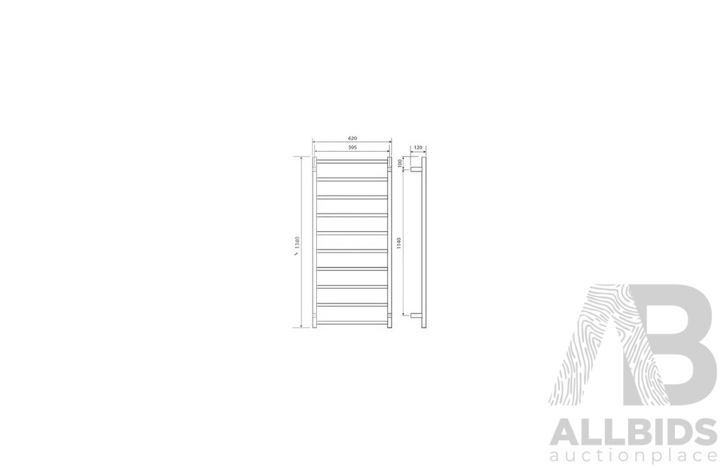 Forme Manhattan Series Round 10 Bar Heated Towel Rail - 1340mm - Brand New - RRP $1270.00
