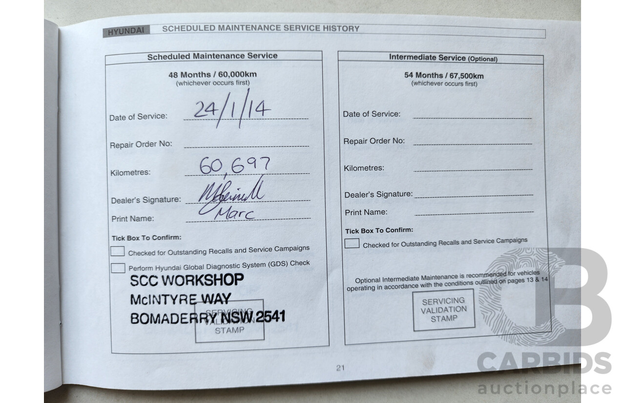 2/2012 Hyundai Iload  TQ MY11 4d Cargo Van White 2.5L