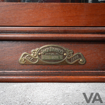 Limited Edition Jack Daniel’s Family of Fine Whiskeys Three Bottle Cabinet, Signed by Jimmy Bedford