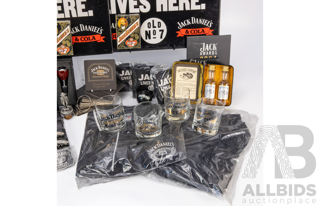 Collection of Jack Daniels Merchandise Inc Shirt, Playing Cards and More